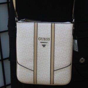 Guess women's Nichols logo G crossbody bag purse pink